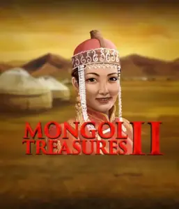 Explore the captivating heritage of Mongolia with the Mongol Treasures 2 game by Endorphina, showcasing a graceful Mongolian woman dressed in traditional attire against a golden Mongolian steppe backdrop. This image evokes the beauty of Mongolian culture, delivering a memorable gaming experience. 